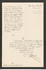 k.k. naturhistorisches Hofmuseum, Intendanzakten 1885-1896 (Hauer), Aktenzahl Z.320/1888, Seite 1